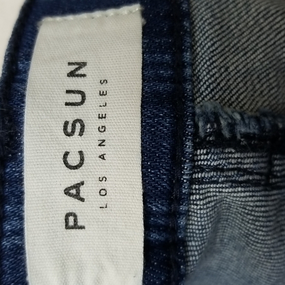 PACSUN Blue Striped Ankle Jeggings w/ Raw Hem, size 26 - Picture 8 of 8